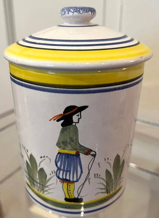 Henriot (Lady Or Man Center) Extra Large Canister & Lid