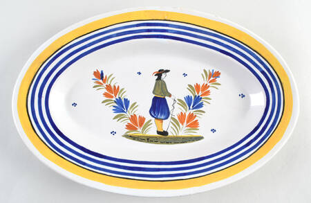 Henriot (Lady Or Man Center) 15" Oval Serving Platter