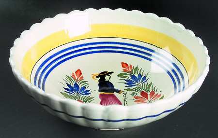 Henriot (Lady Or Man Center) 10" Large Salad Serving Bowl
