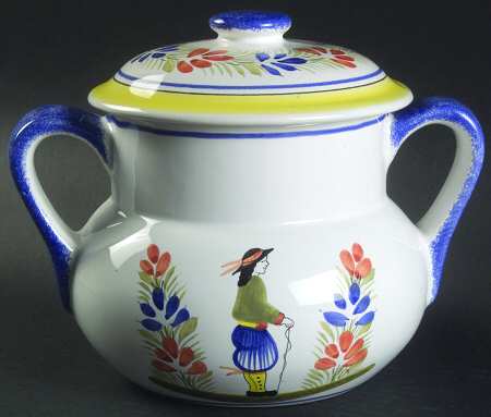Henriot (Lady Or Man Center) Cookie Jar & Lid