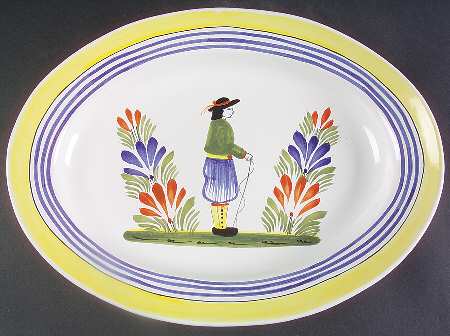 Henriot (Lady Or Man Center) 13" Oval Serving Platter