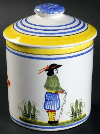 Henriot (Lady Or Man Center) Mustard Jar & Lid