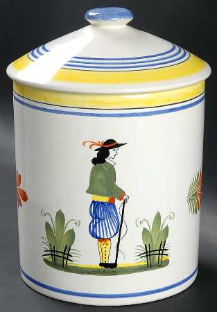 Henriot (Lady Or Man Center) Extra Large Canister & Lid