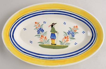 Henriot (Lady Or Man Center) 12" Oval Serving Platter