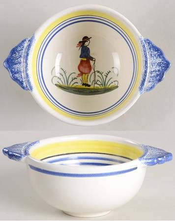 Henriot (Lady Or Man Center) Lugged Child's Bowl