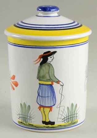 Henriot (Lady Or Man Center) 4" Storage Jar & Lid