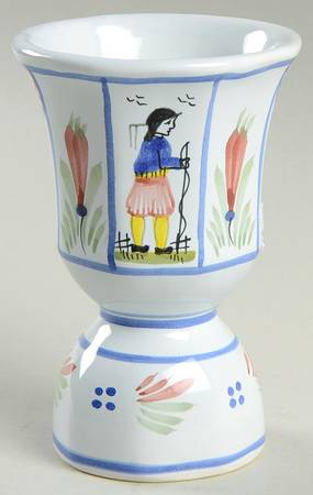 Mistral Blue (Octagonal, Man Center) Single Egg Cup by Quimper