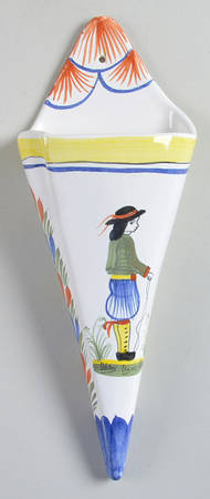 Mistral Blue (Octagonal, Man Center) 9" Wall Pocket Vase