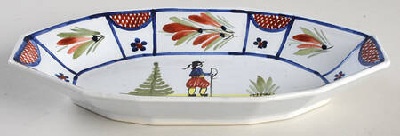 Mistral Blue (Octagonal, Man Center) Relish by Quimper