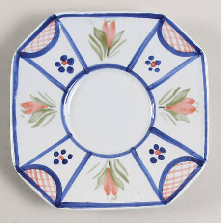Mistral Blue (Octagonal, Man Center) Saucer for Flat Cup