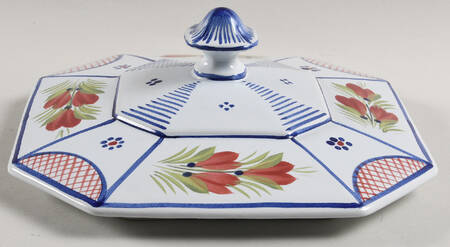 Mistral Blue (Octagonal, Man Center) Lid for Round Vegetable
