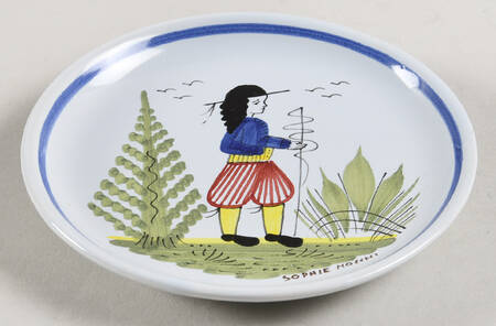 Mistral Blue (Octagonal, Man Center) Coaster by Quimper