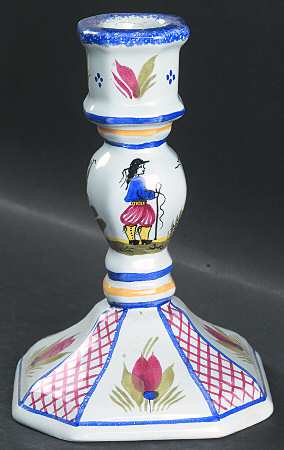 Mistral Blue (Octagonal, Man Center) Single Light Candlestick