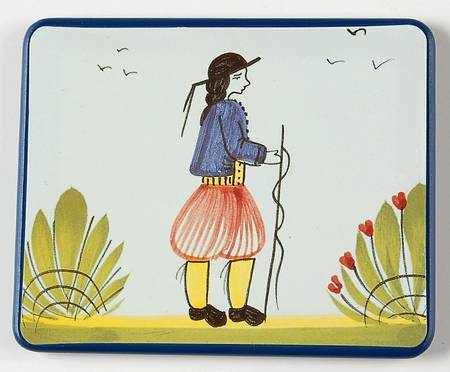 Mistral Blue (Octagonal, Man Center) Rectangular Wood Coaster with Felt Back