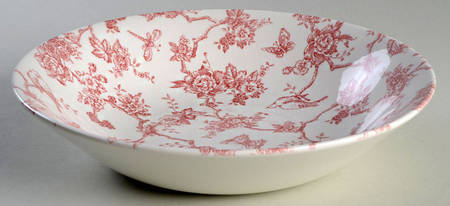Toile de Jouy Pink 9" Individual Pasta Bowl
