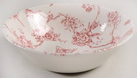 Toile de Jouy Pink Soup/Cereal Bowl