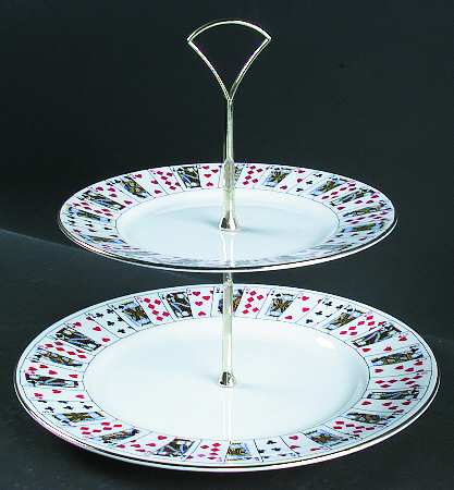 Cut for Coffee (Smooth) 2 Tiered Serving Tray (Dinner & Salad Plate)