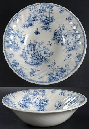 Chelsea Toile Blue 9" Round Vegetable Bowl