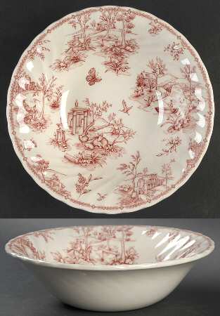 Chelsea Toile Pink 9" Round Vegetable Bowl