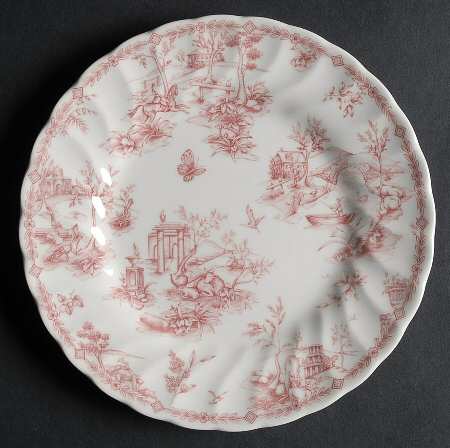 Chelsea Toile Pink Salad/Dessert Plate