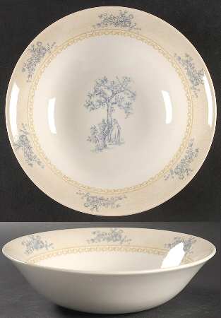 Toile de Jouy Blue 9" Round Vegetable Bowl