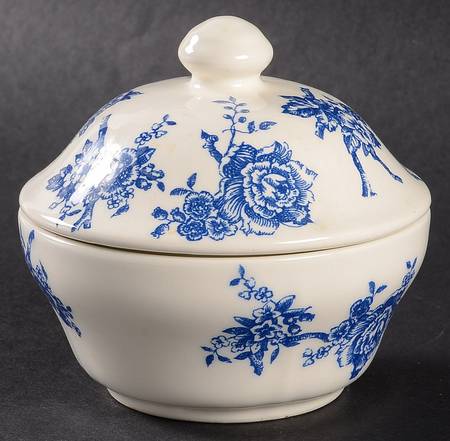 Toile de Jouy Blue Sugar Bowl & Lid