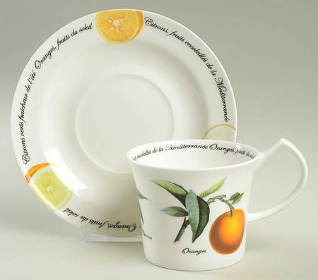 Fruits du Soleil Flat Cup & Saucer Set