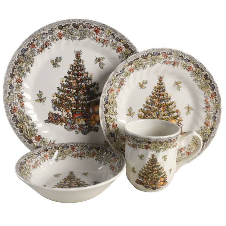 Seasons Greetings Multicolored 4 Piece Place Setting