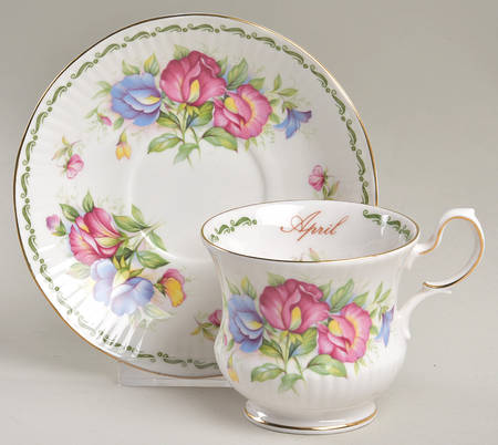 Flower of the Month Footed Cup & Saucer Set