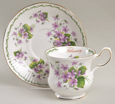 Flower of the Month Footed Cup & Saucer Set