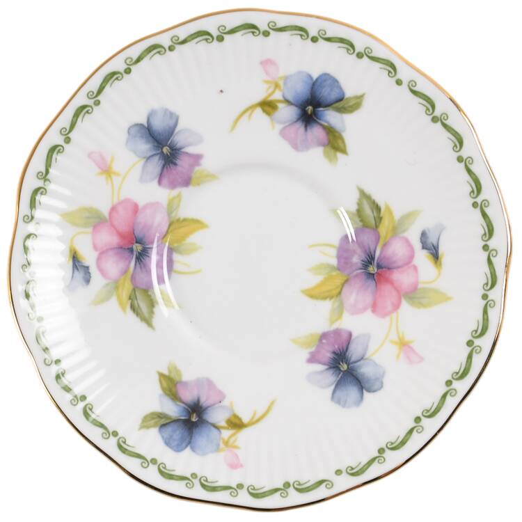 Flower of the Month Saucer for Footed Demitasse Cup