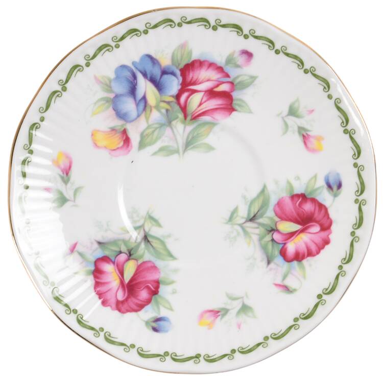 Flower of the Month Saucer for Footed Demitasse Cup