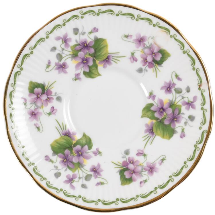 Flower of the Month Saucer for Footed Demitasse Cup