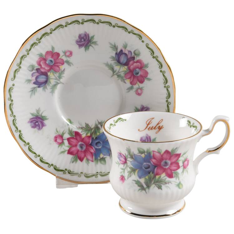 Flower of the Month Footed Demitasse Cup & Saucer Set