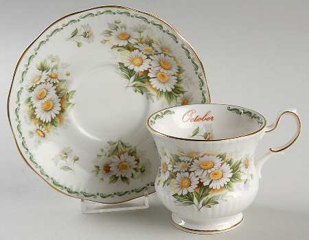 Flower of the Month Footed Cup & Saucer Set