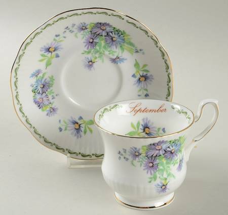 Flower of the Month Footed Cup & Saucer Set