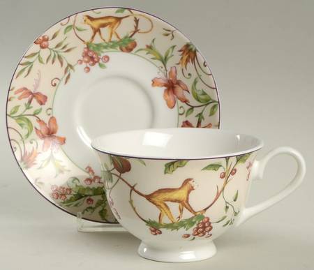 Monkey Business Flat Cup & Saucer Set