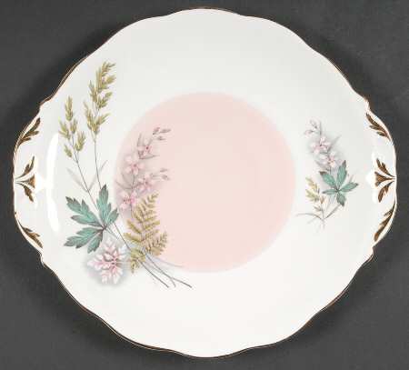 Louise (Pink Center) Handled Cake Plate