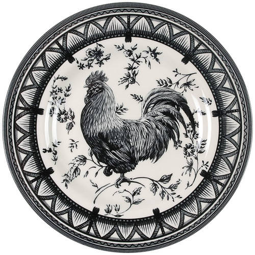 Rooster Black Salad Plate