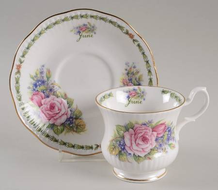 Flower of the Month Footed Cup & Saucer Set