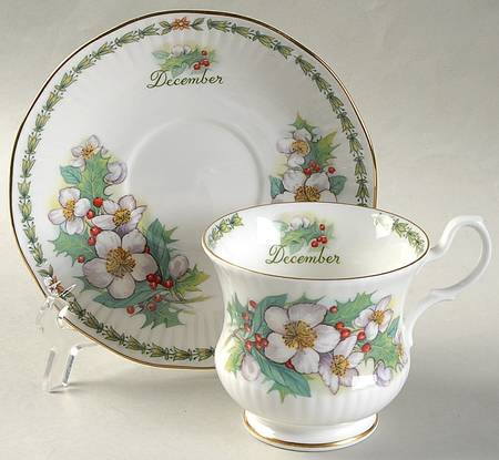 Flower of the Month Footed Cup & Saucer Set
