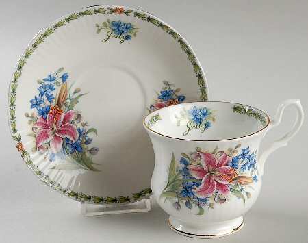 Flower of the Month Footed Cup & Saucer Set