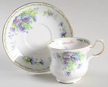 Flower of the Month Footed Cup & Saucer Set