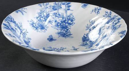 Toile Blue 9" Round Vegetable Bowl