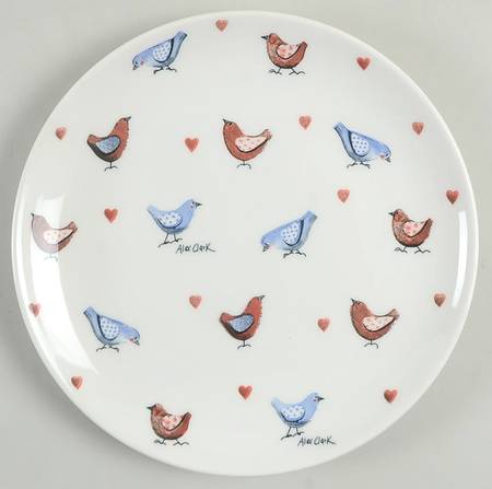 Alex Clark Lovebirds Salad Plate