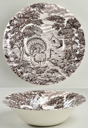 Homestead Turkey 9" Round Vegetable Bowl