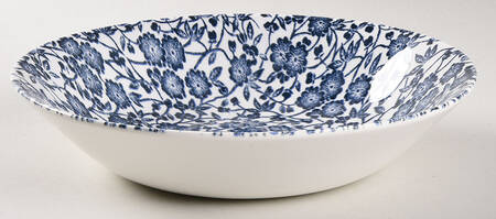 Victorian Calico White 9" Round Vegetable Bowl