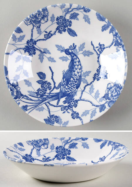 Kujaku Blue Coupe Soup Bowl