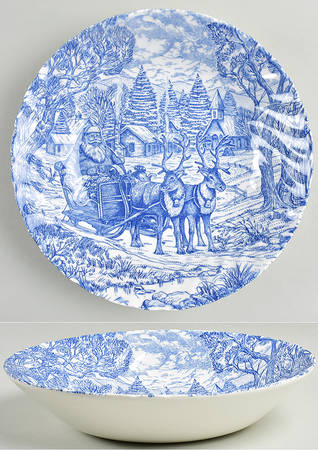 Santa Blue Coupe Soup Bowl