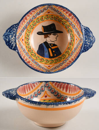HR or Henriot Backstamp Giftware Lugged Cereal Bowl